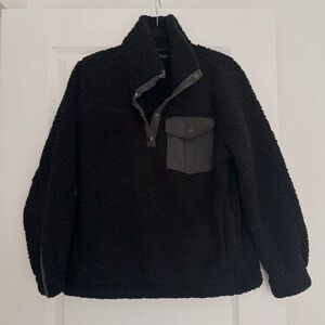 Abercrombie & Fitch women’s black soft Sherpa quarter zip sweater size medium